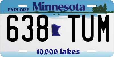 MN license plate 638TUM