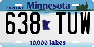 MN license plate 638TUW