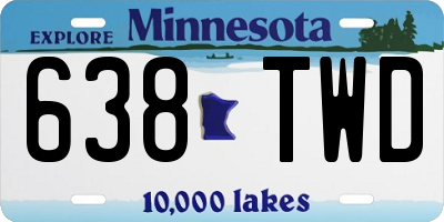 MN license plate 638TWD