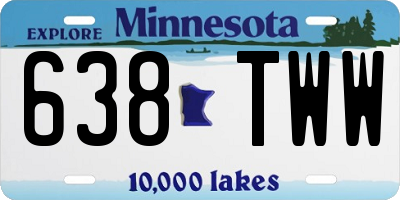 MN license plate 638TWW