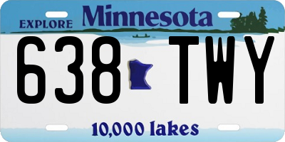 MN license plate 638TWY