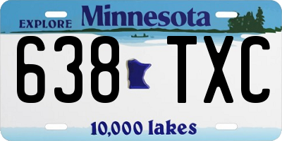 MN license plate 638TXC