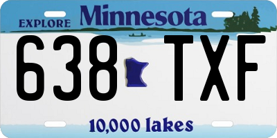 MN license plate 638TXF