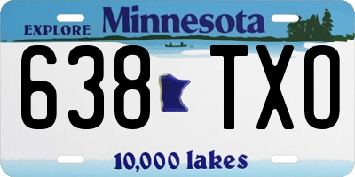 MN license plate 638TXO