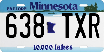 MN license plate 638TXR