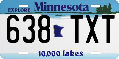 MN license plate 638TXT