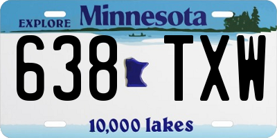 MN license plate 638TXW