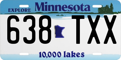 MN license plate 638TXX