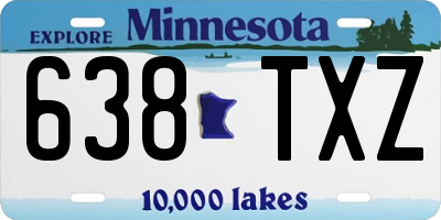 MN license plate 638TXZ