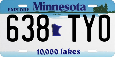 MN license plate 638TYO
