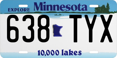 MN license plate 638TYX