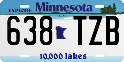 MN license plate 638TZB