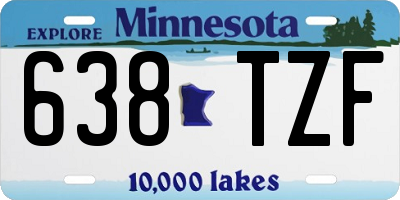 MN license plate 638TZF