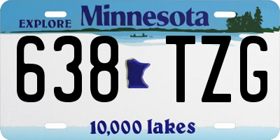 MN license plate 638TZG