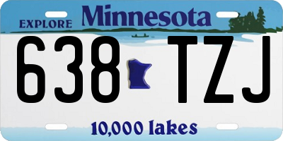 MN license plate 638TZJ