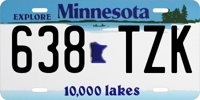 MN license plate 638TZK