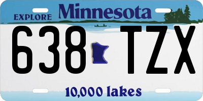 MN license plate 638TZX