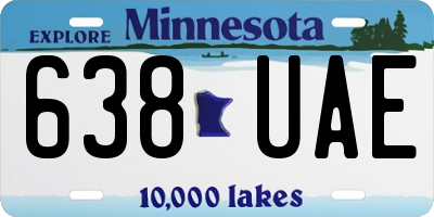 MN license plate 638UAE