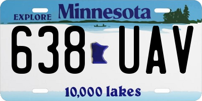 MN license plate 638UAV
