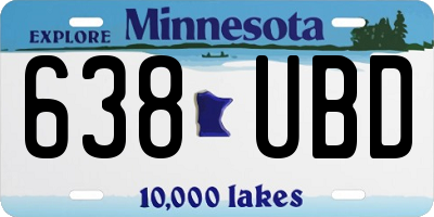 MN license plate 638UBD