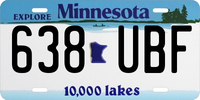 MN license plate 638UBF