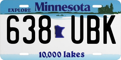 MN license plate 638UBK