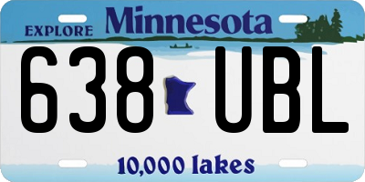 MN license plate 638UBL