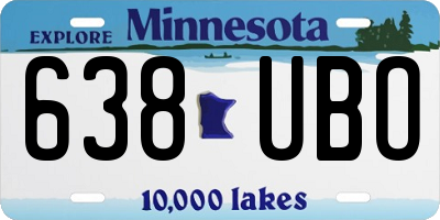 MN license plate 638UBO