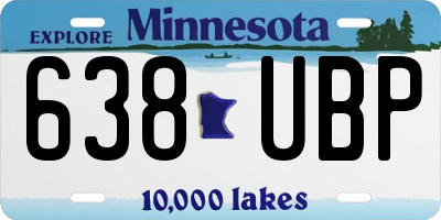 MN license plate 638UBP