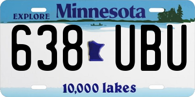 MN license plate 638UBU