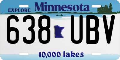 MN license plate 638UBV