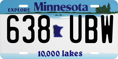 MN license plate 638UBW