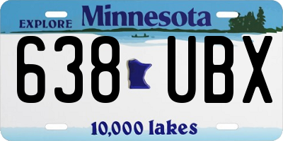 MN license plate 638UBX