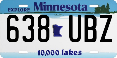 MN license plate 638UBZ