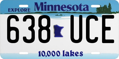 MN license plate 638UCE