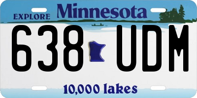 MN license plate 638UDM