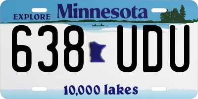 MN license plate 638UDU