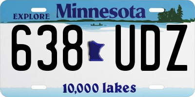 MN license plate 638UDZ