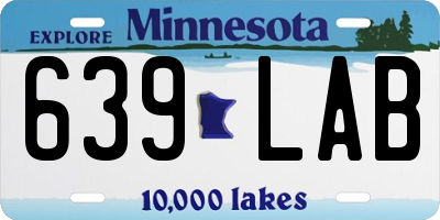 MN license plate 639LAB