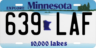 MN license plate 639LAF