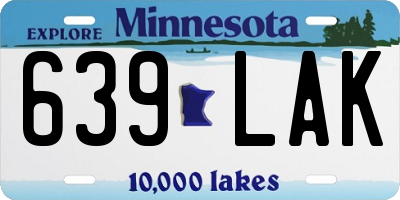 MN license plate 639LAK