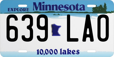 MN license plate 639LAO
