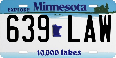 MN license plate 639LAW