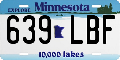 MN license plate 639LBF