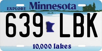 MN license plate 639LBK