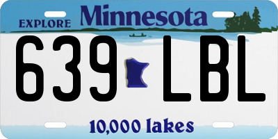 MN license plate 639LBL