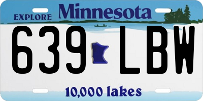 MN license plate 639LBW