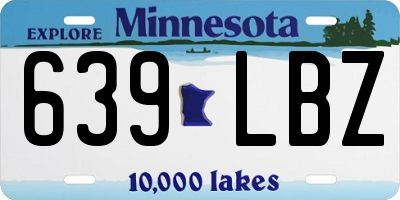 MN license plate 639LBZ