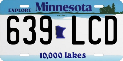 MN license plate 639LCD