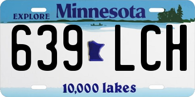 MN license plate 639LCH